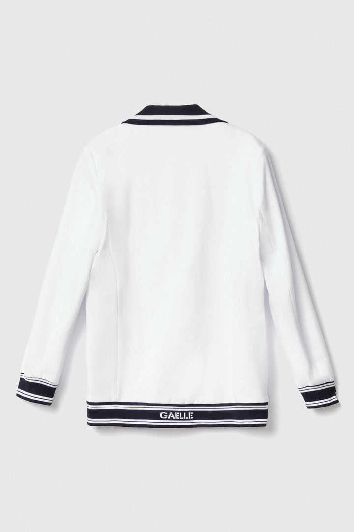 BOMBER BRANCO COM GOLA DE LAPELAS GAELLE PARIS