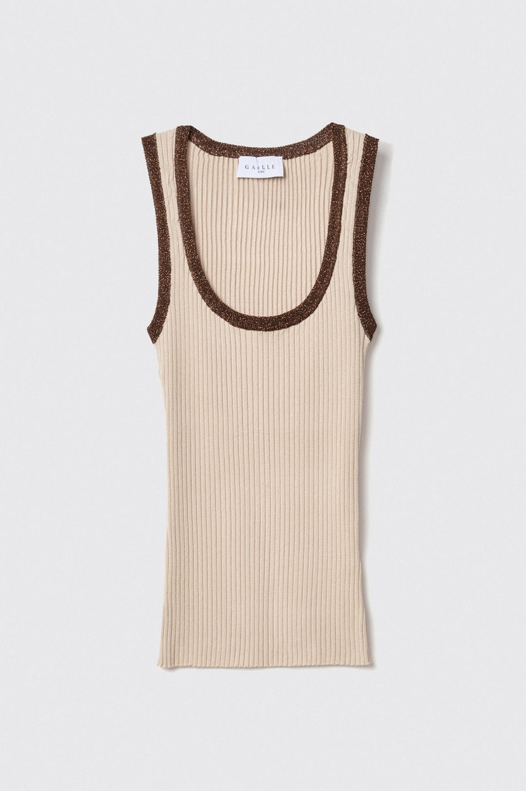 TOP CAVEADO DE MALHA CAMEL GAELLE PARIS