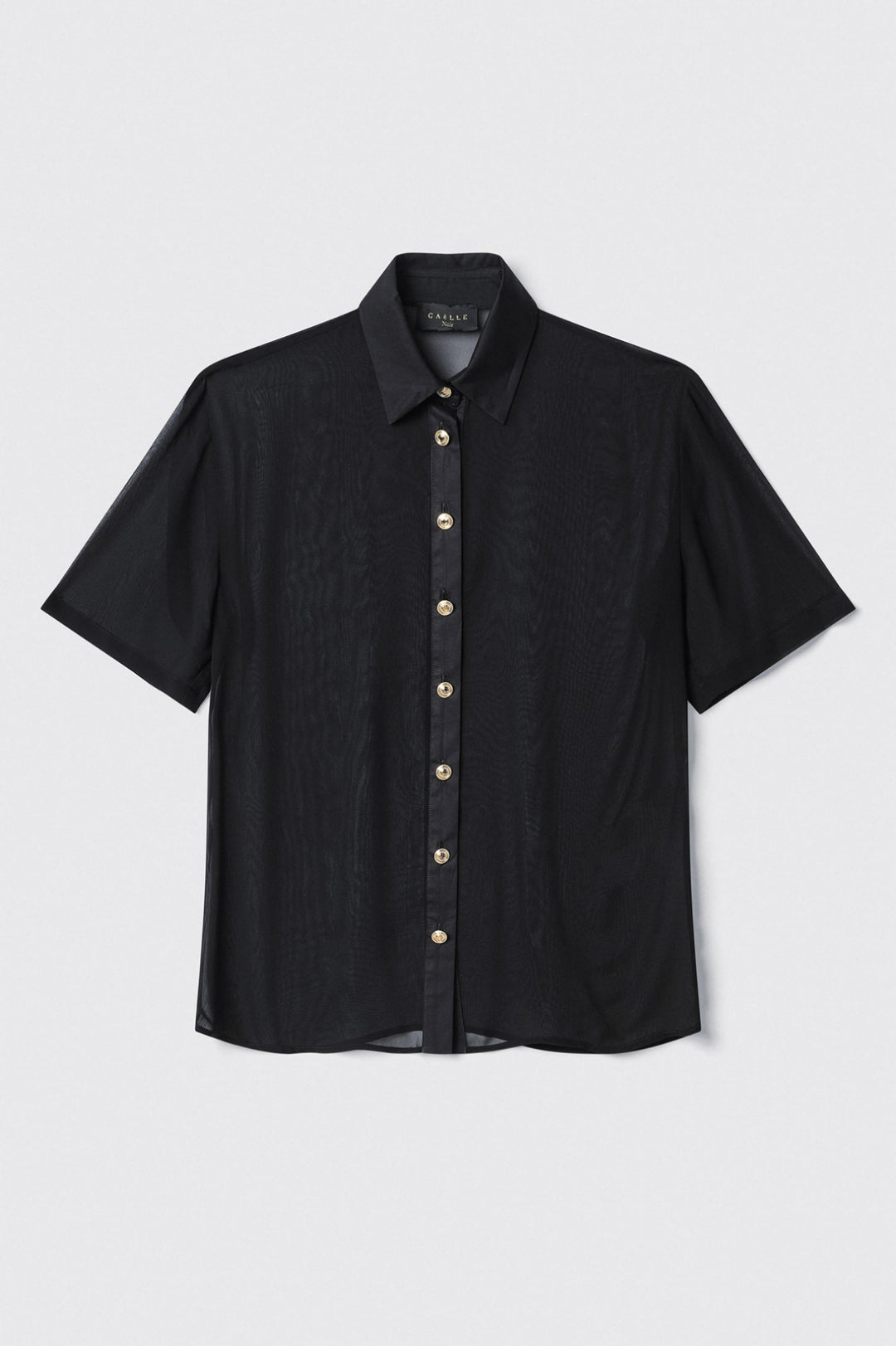CAMISA PRETA COM TRANSPARÊNCIA GAELLE PARIS