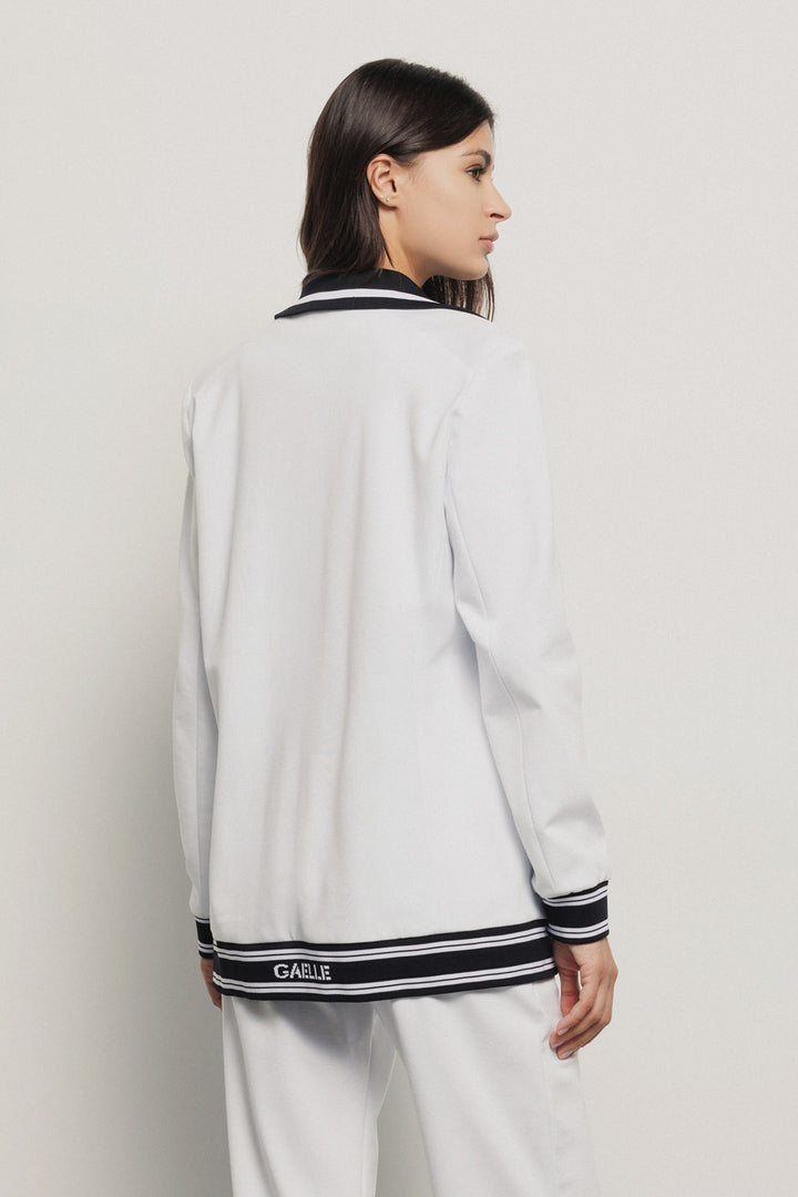 BOMBER BRANCO COM GOLA DE LAPELAS GAELLE PARIS