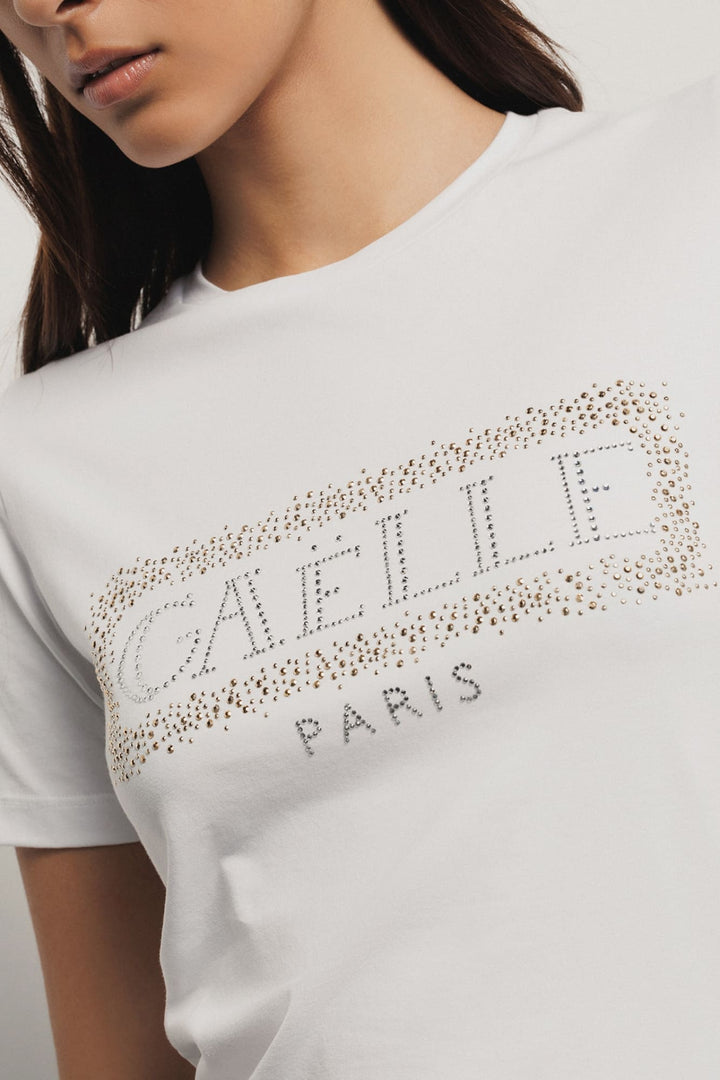 T SHIRT LOGO STRASS GAELLE PARIS