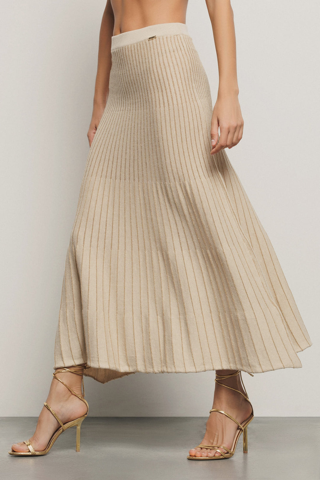 SAIA MIDI EM MALHA LUREX