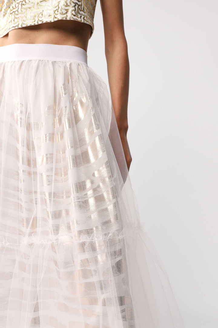 SAIA LONGA DE TULE BRANCA IMPERIAL