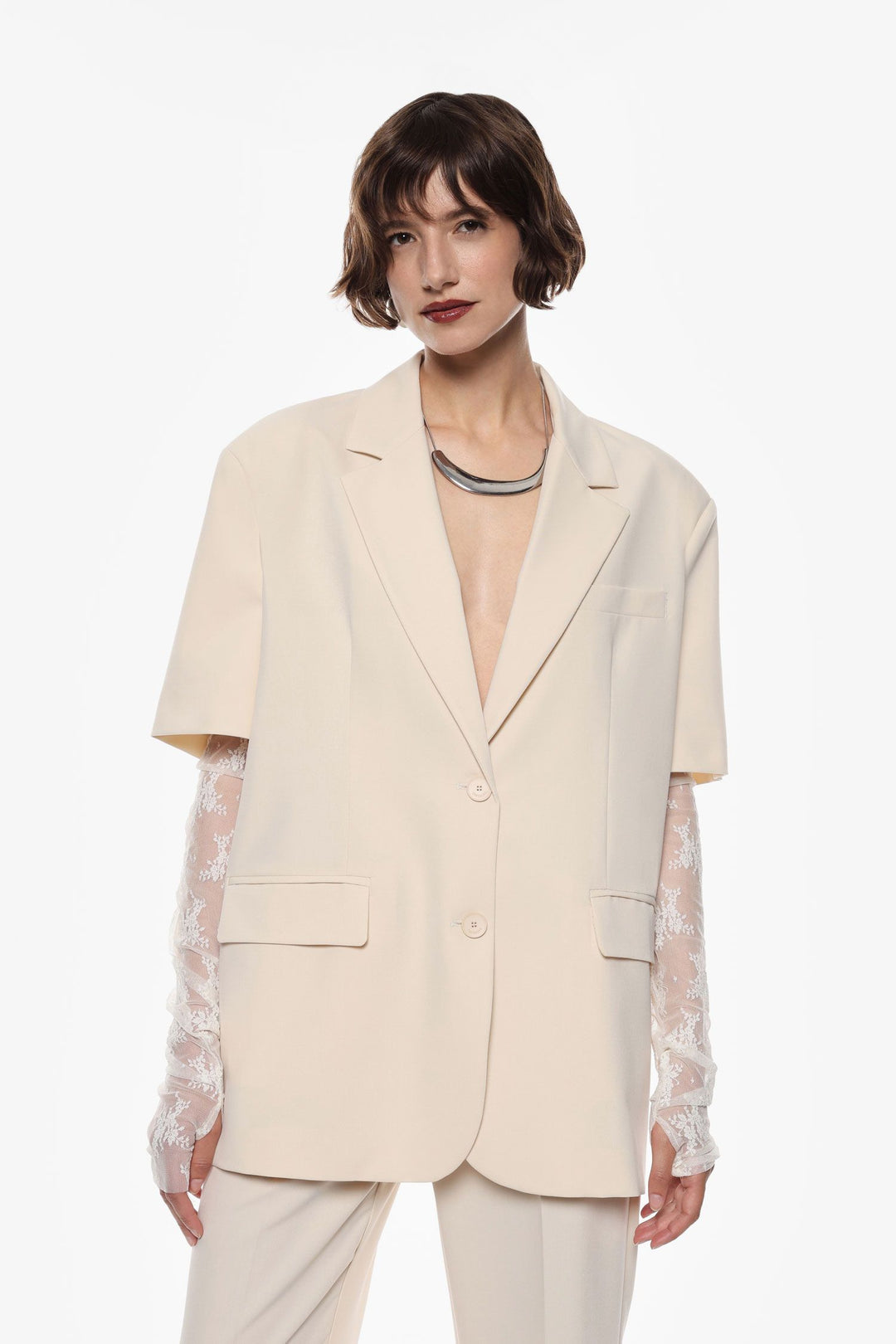 BLAZER CREME DE MANGA CURTA IMPERIAL
