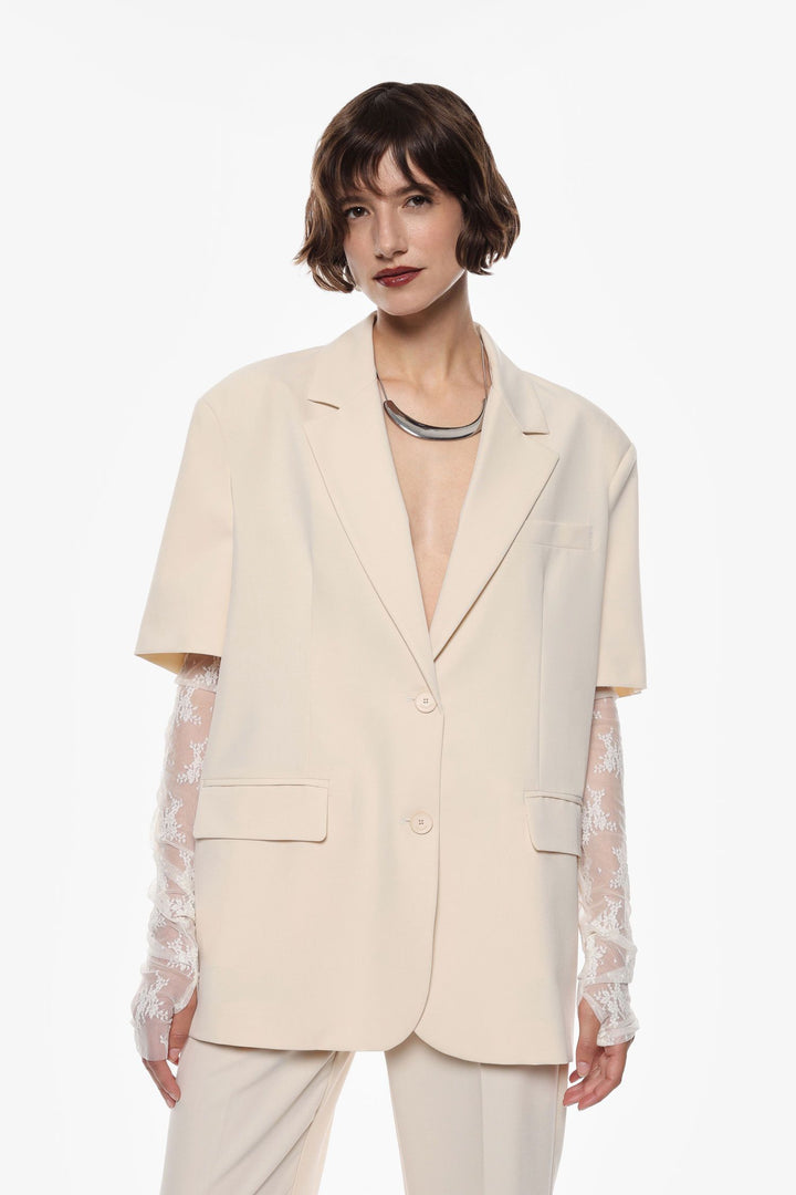 BLAZER CREME DE MANGA CURTA IMPERIAL