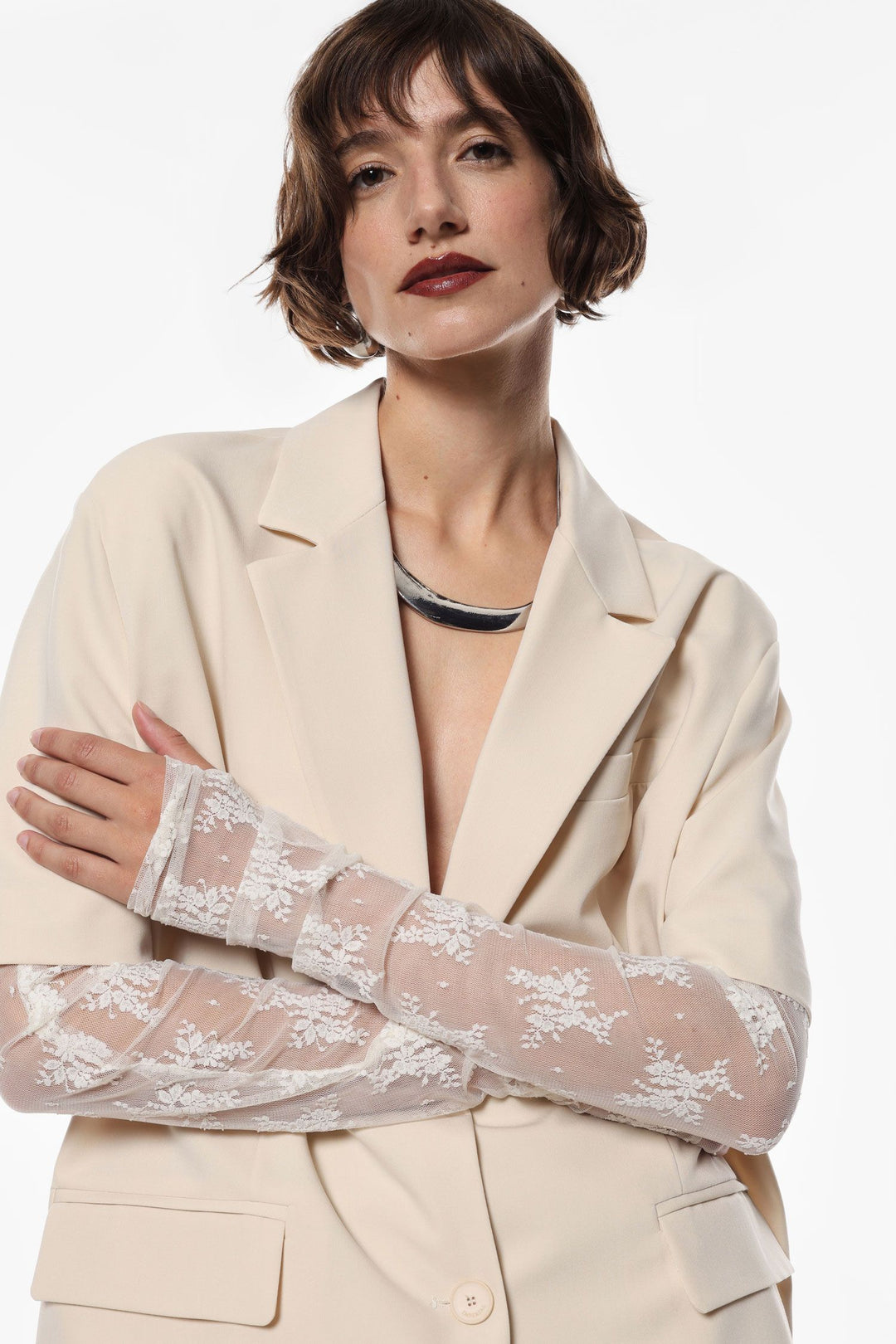 BLAZER CREME DE MANGA CURTA IMPERIAL