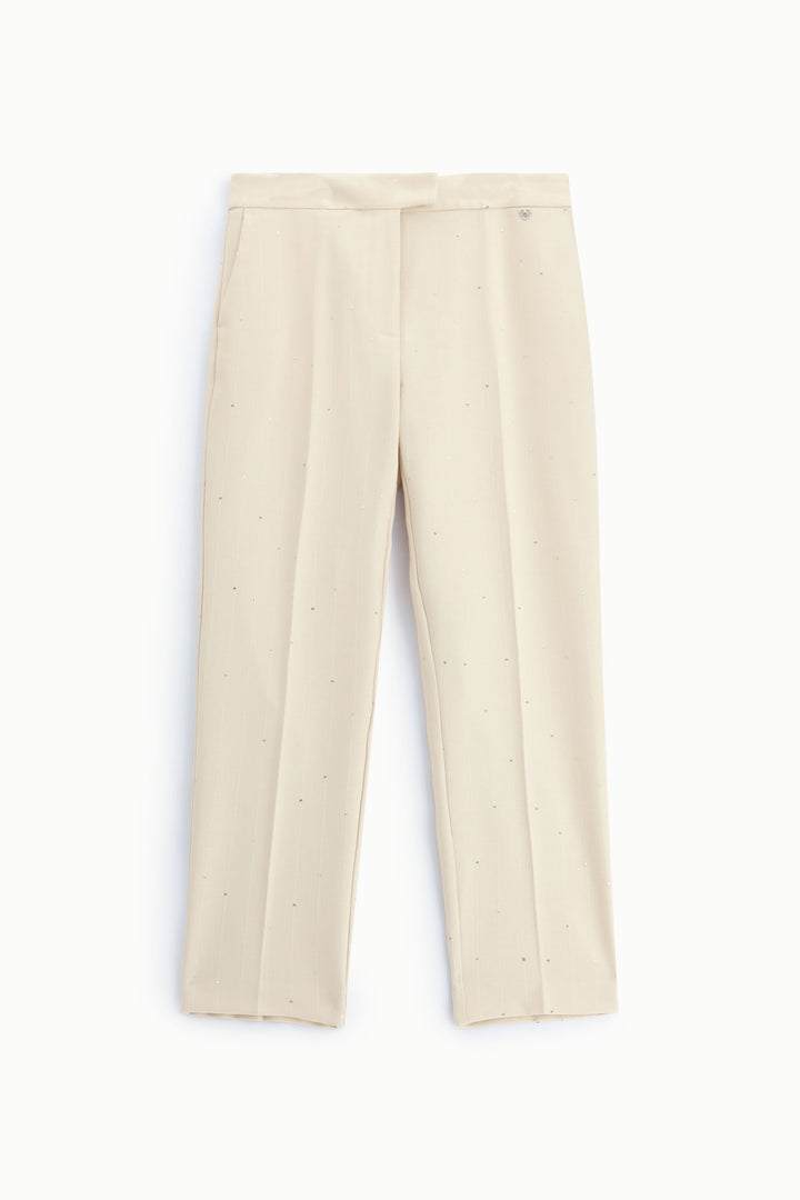 CALÇA CRU ÀS RISCAS COM BRILHO PLEASE