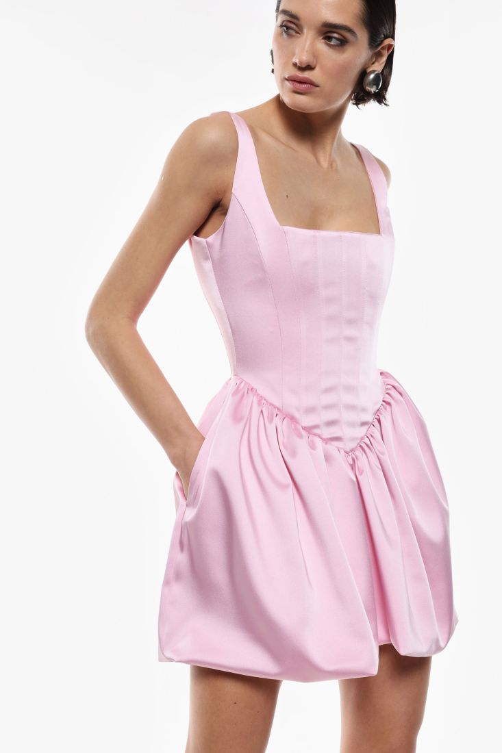 VESTIDO ROSA SAIA BALÃO IMPERIAL