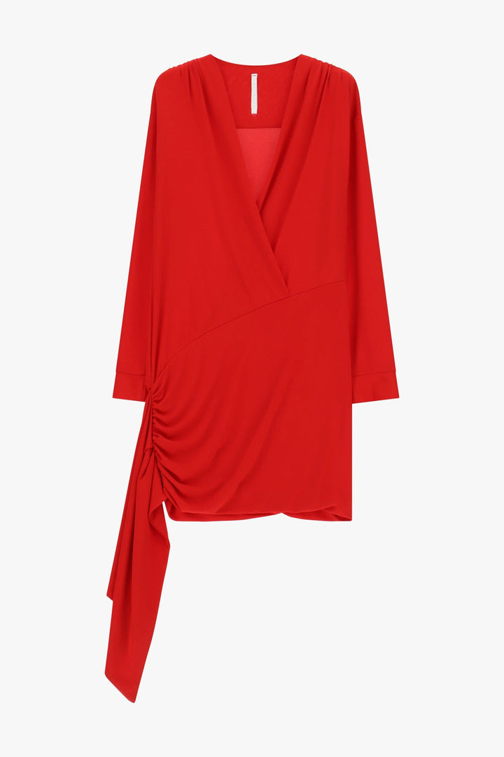 VESTIDO VERMELHO DRAPEADO ASSIMÉTRICO IMPERIAL