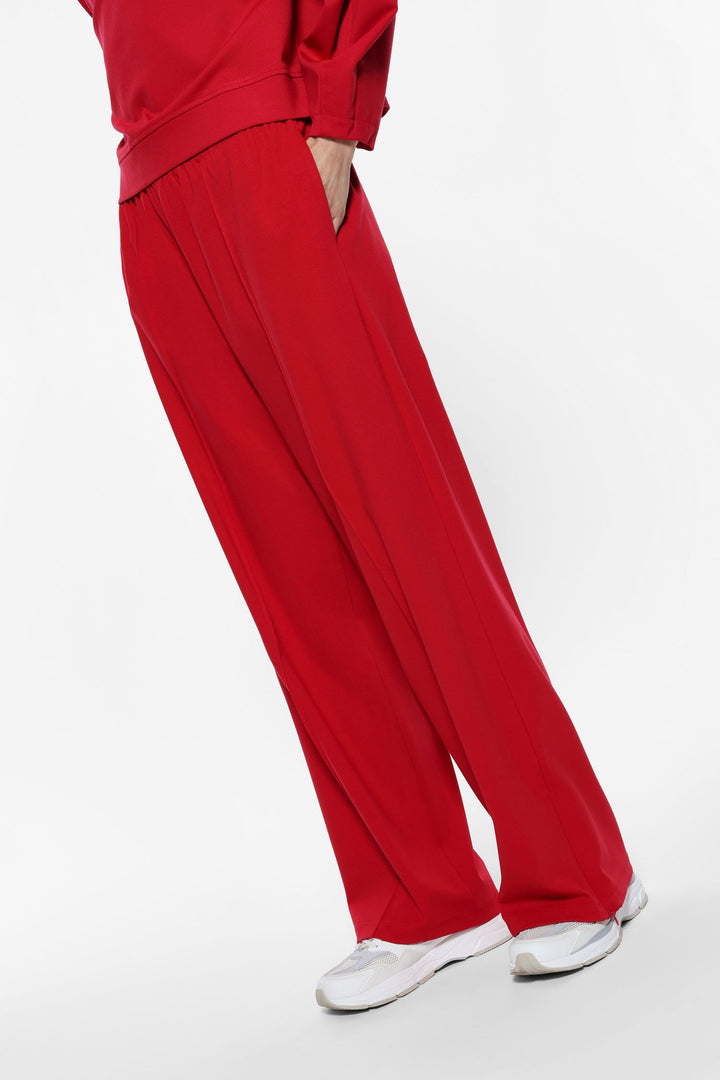 CALÇA VERMELHA PALAZZO COM CINTURA ELÁSTICA IMPERIAL