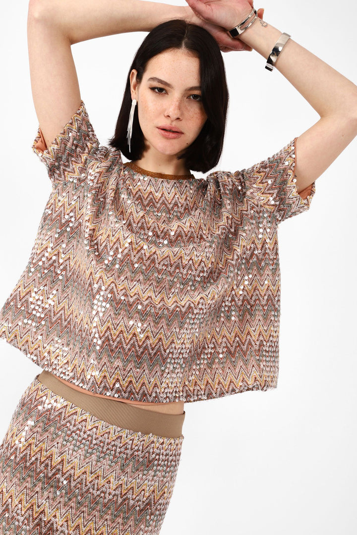 CAMISOLA MULTICOLOR EM LANTEJOULAS DIXIE