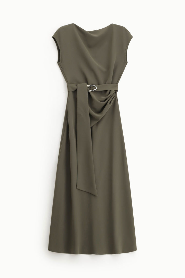 VESTIDO VERDE COM DRAPEADO IMPERIAL