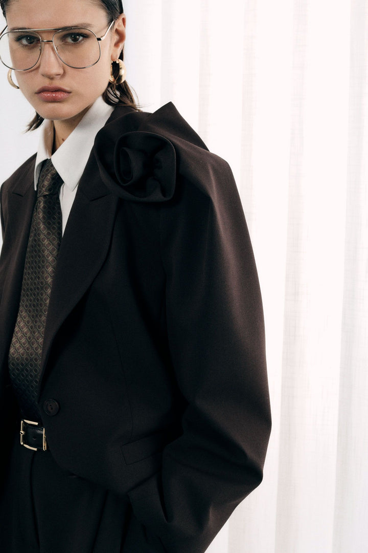 BLAZER PRETO COM FLOR APLICADA IMPERIAL