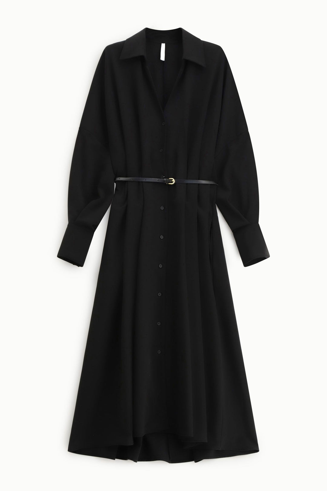 VESTIDO CAMSIEIRO PRETO COM CINTO IMPERIAL