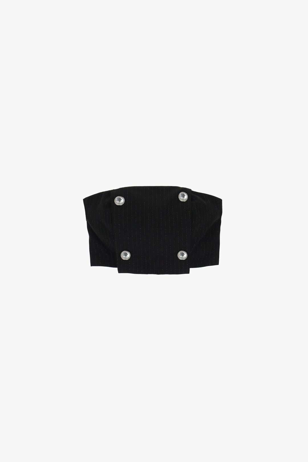 TOP CROP PRETO COM BRILHO E BOTÕES DIXIE