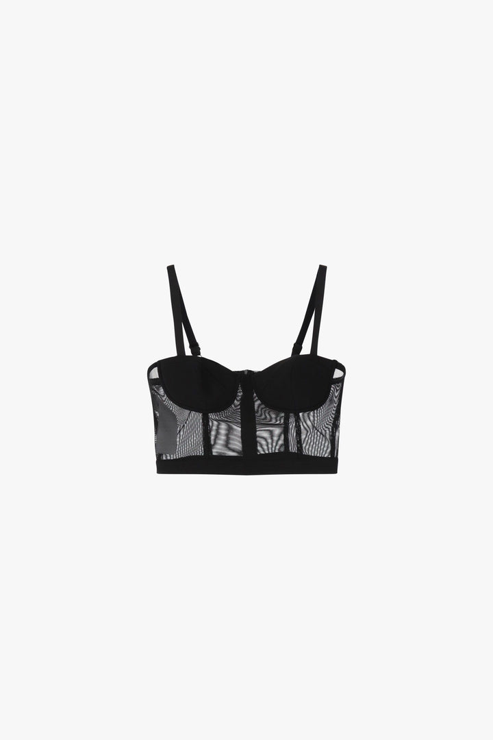 TOP CORSET PRETO COM DETALHES EM REDE IMPERIAL