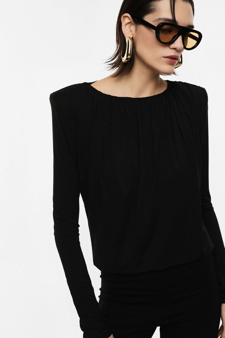 CAMISOLA PRETA DRAPEADA IMPERIAL