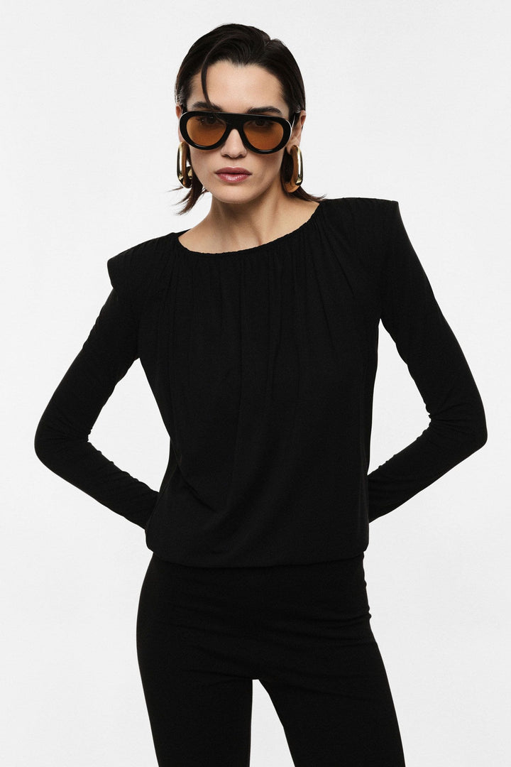 CAMISOLA PRETA DRAPEADA IMPERIAL