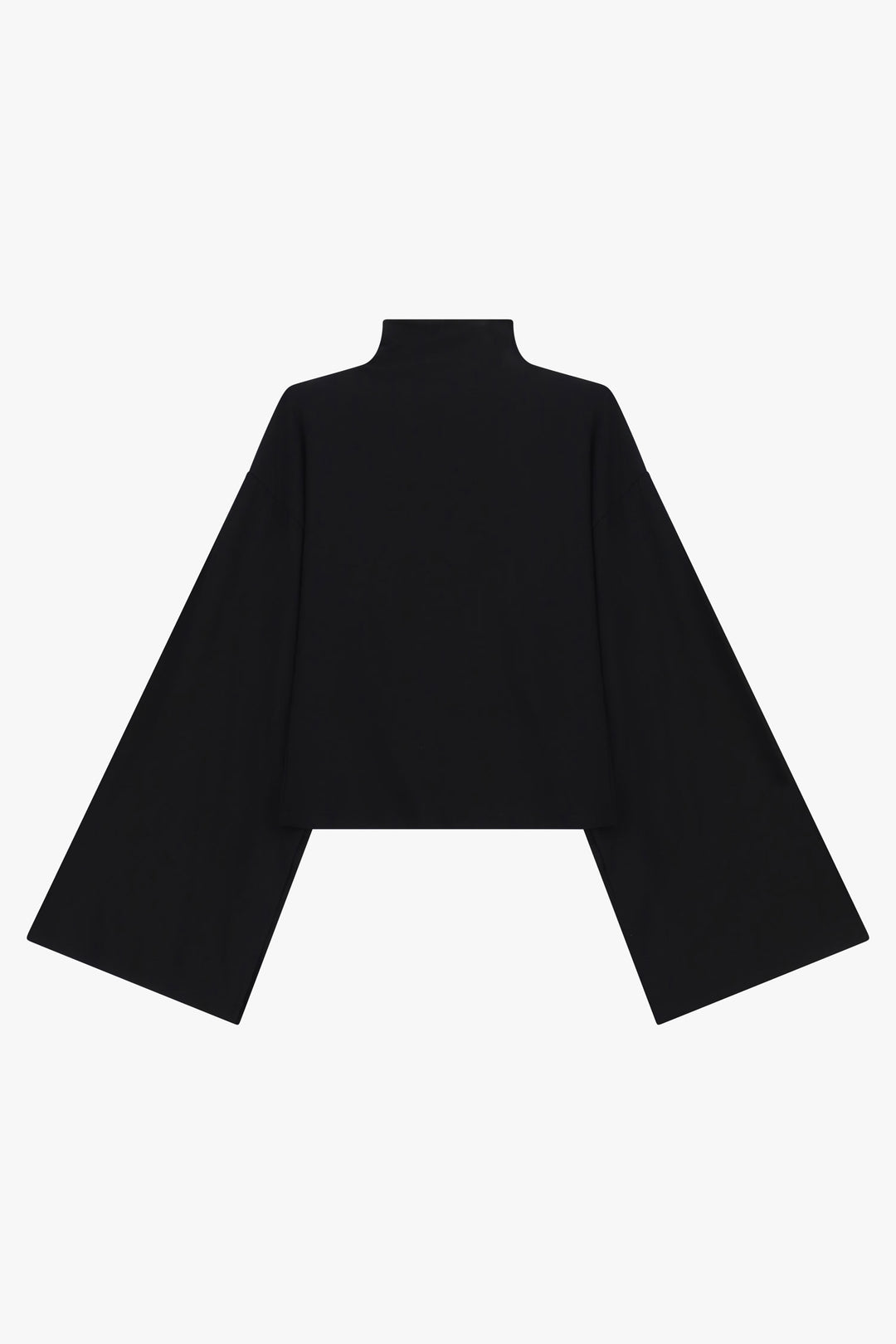 TOP PRETO DE GOLA ALTA COM MANGAS AMPLAS IMPERIAL