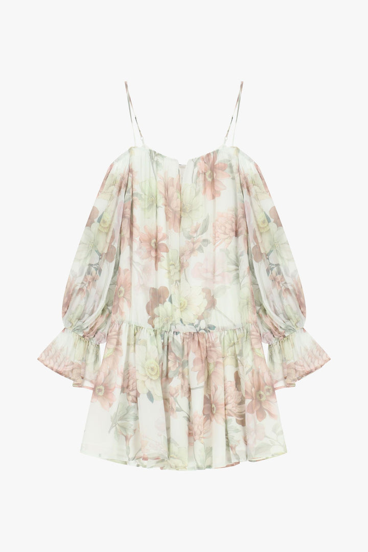 VESTIDO FLORAL OMBRO A OMBRO COM ALÇAS IMPERIAL
