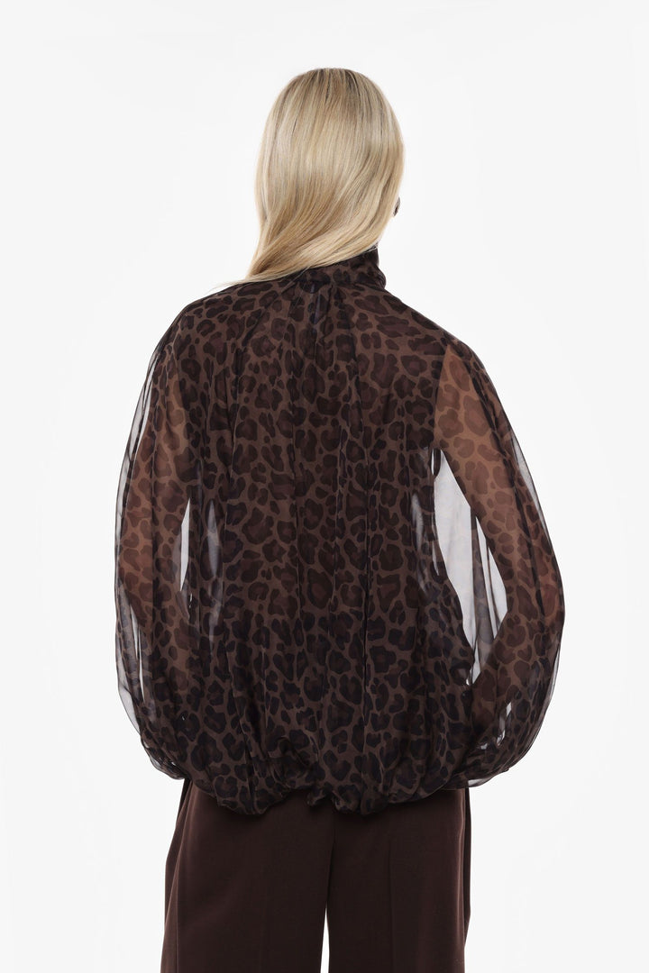 BLUSA ANIMAL PRINT COM LAÇO IMPERIAL