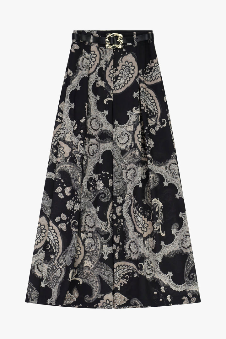 CALÇA PANTALONA ESTAMPADO COM CINTO IMPERIAL