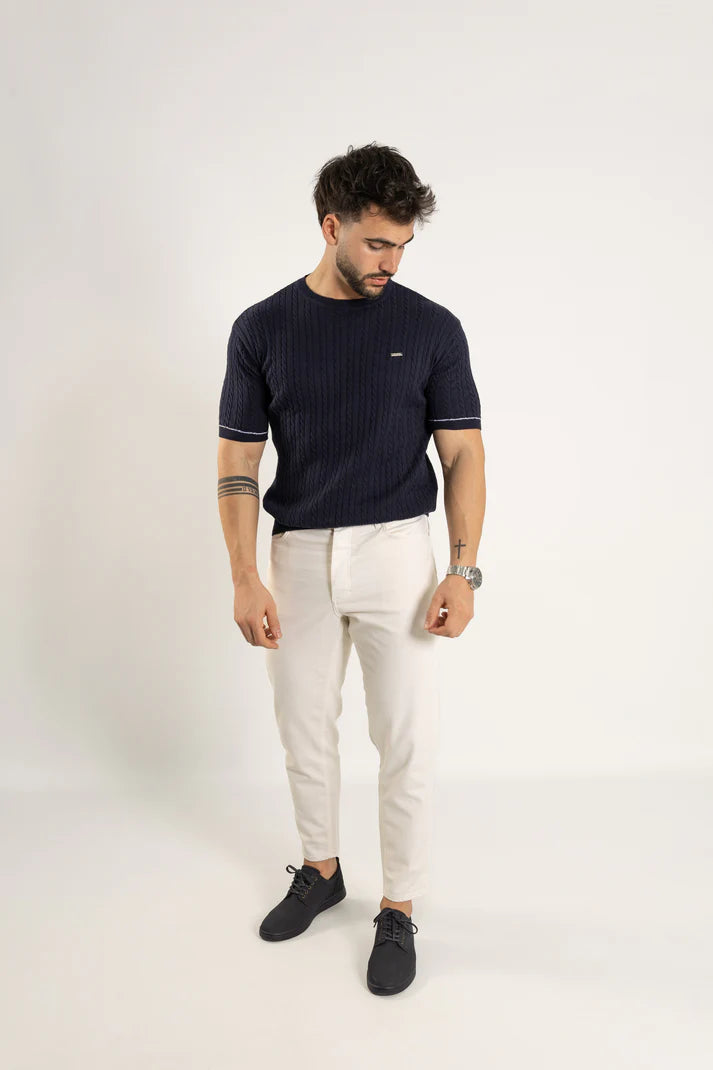 CALÇA DE SARJA OFF WHITE TAPERED JOVIT´S