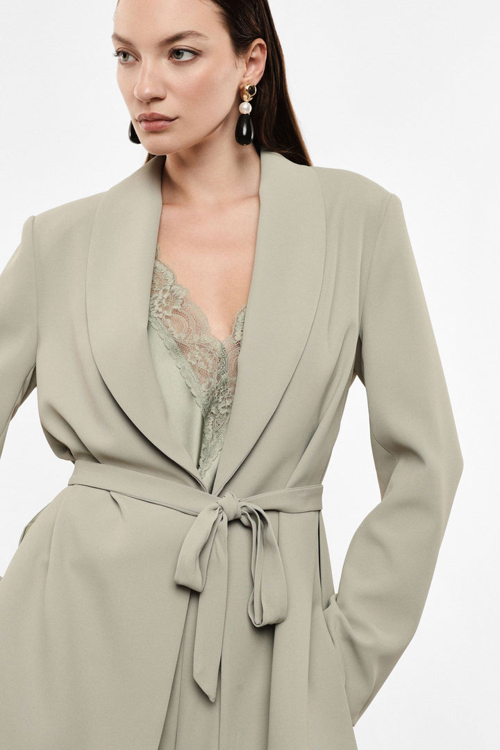 Blazer verde com cinto Imperial | Ponto Chic