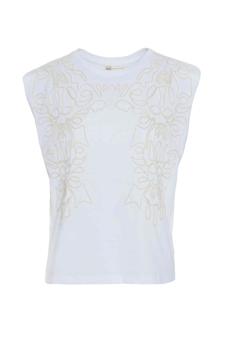 T-SHIRT BRANCA COM BORDADO BSB