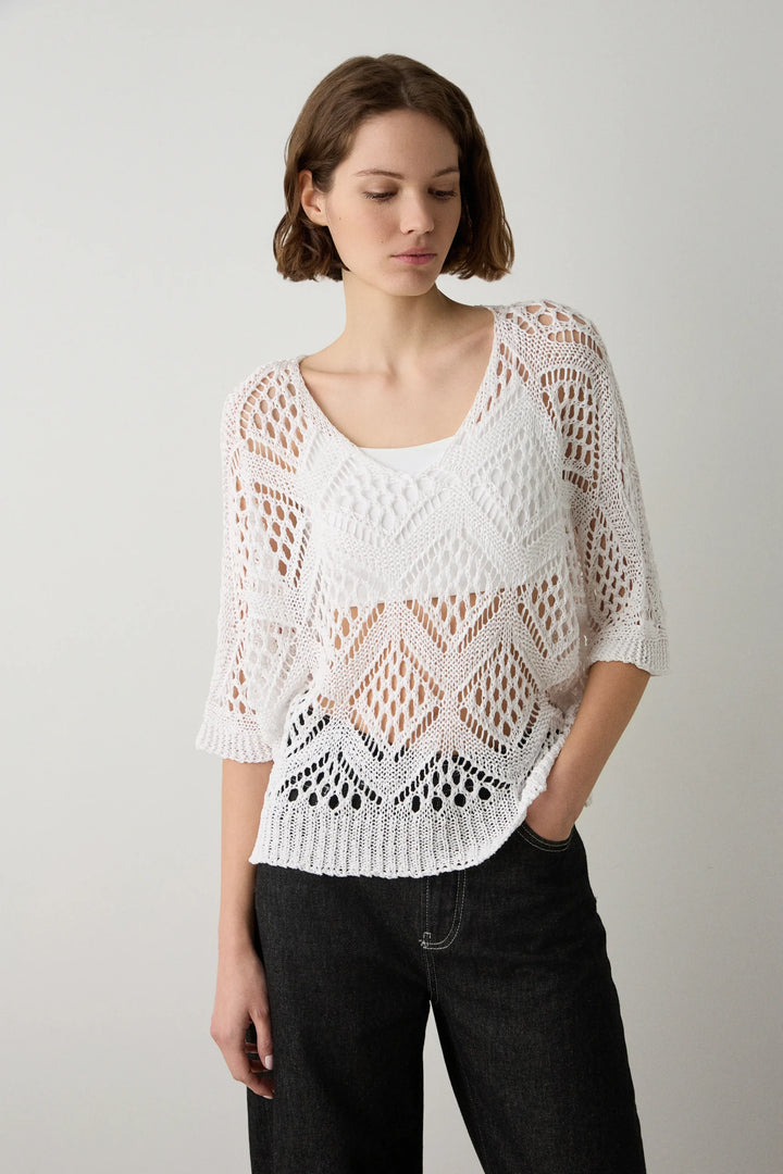 CAMISOLA BRANCA PEFURADA BSB