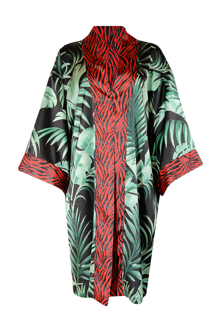 KIMONO REVERSIVEL ESTAMPA TROPICAL SAHOCO
