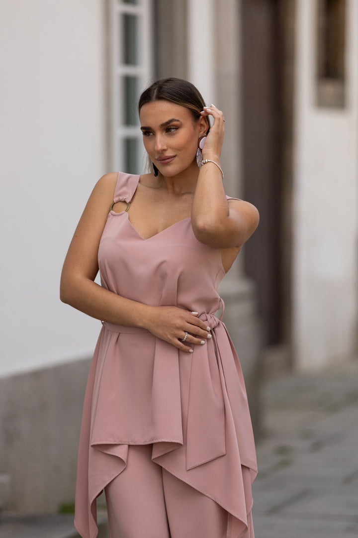 TÚNICA ROSA COM ASSIMETRIA MISS YOU