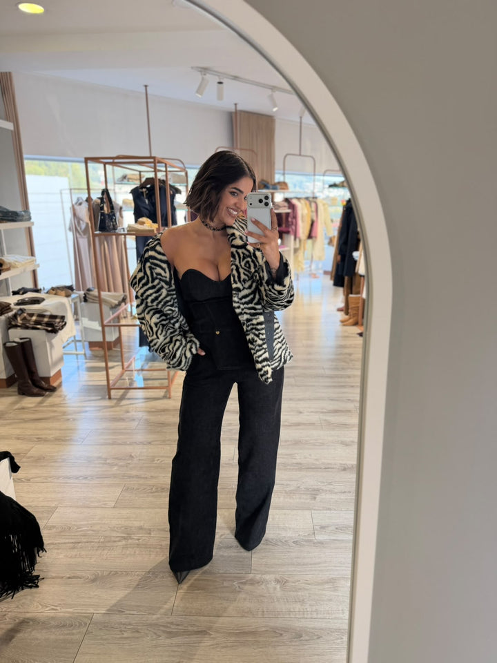 CALÇA CINZA ESCURO DE CINTURA SUBIDA MISS YOU