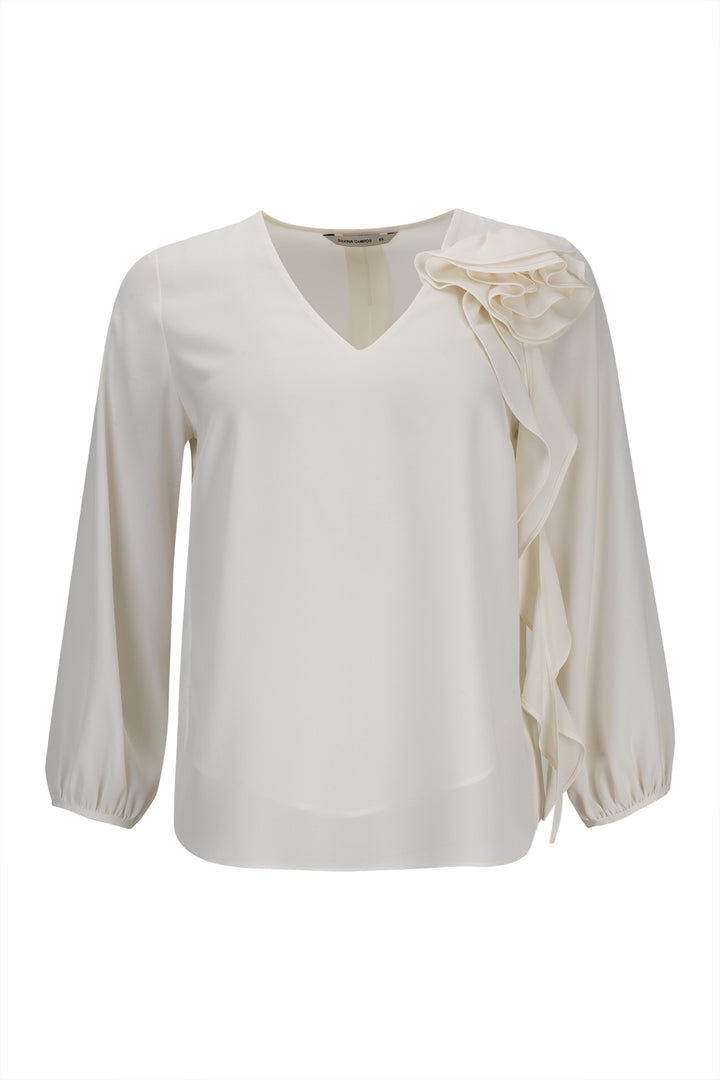 BLUSA CREME COM FLOR SILVINA CAMPOS