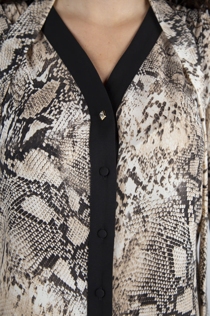BLUSA ANIMAL PRINT COM TIRAS SILVINA CAMPOS