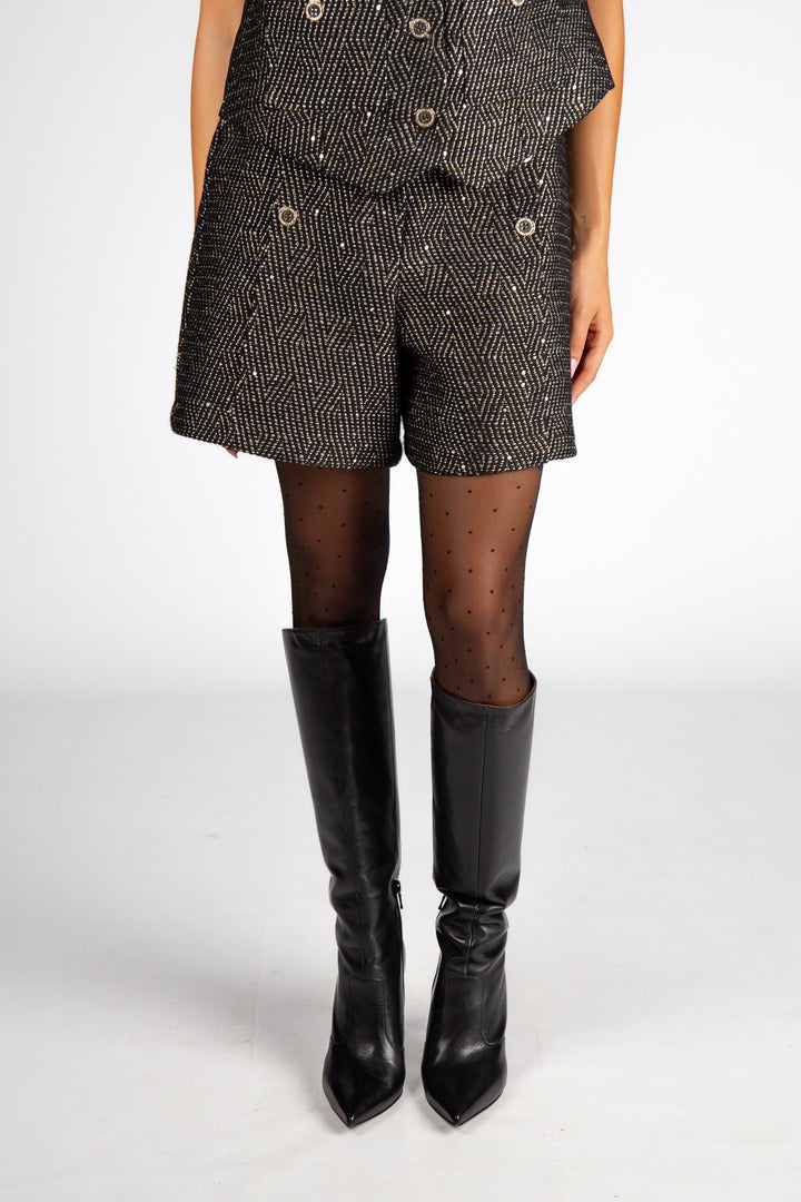 CALÇÃO TWEED PRETO SILVINA CAMPOS