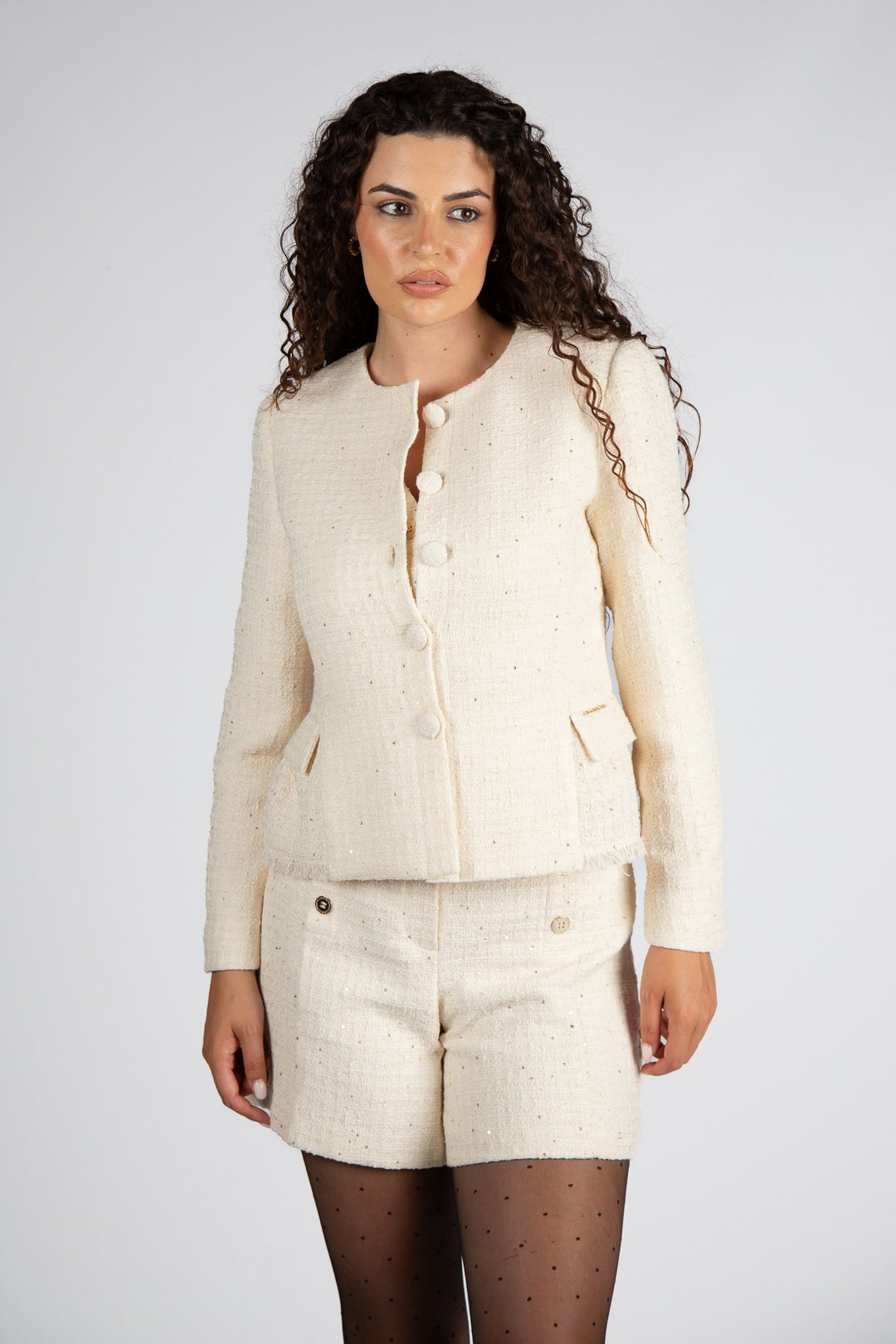 CASACO TWEED BRANCO SILVINA CAMPOS