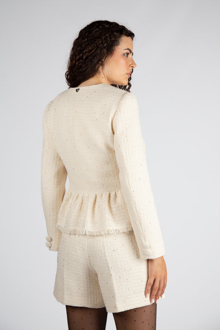 CASACO TWEED BRANCO SILVINA CAMPOS