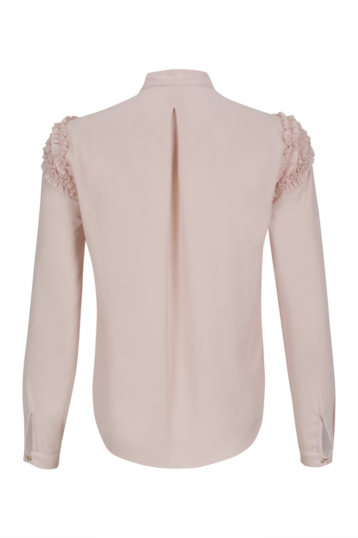 BLUSA ROSA COM FOLHOS SILVINA CAMPOS