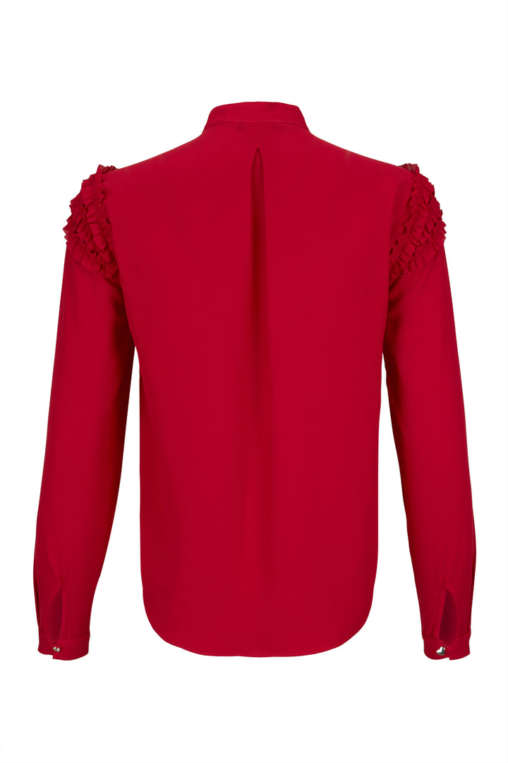 BLUSA VERMELHA COM FOLHOS SILVINA CAMPOS