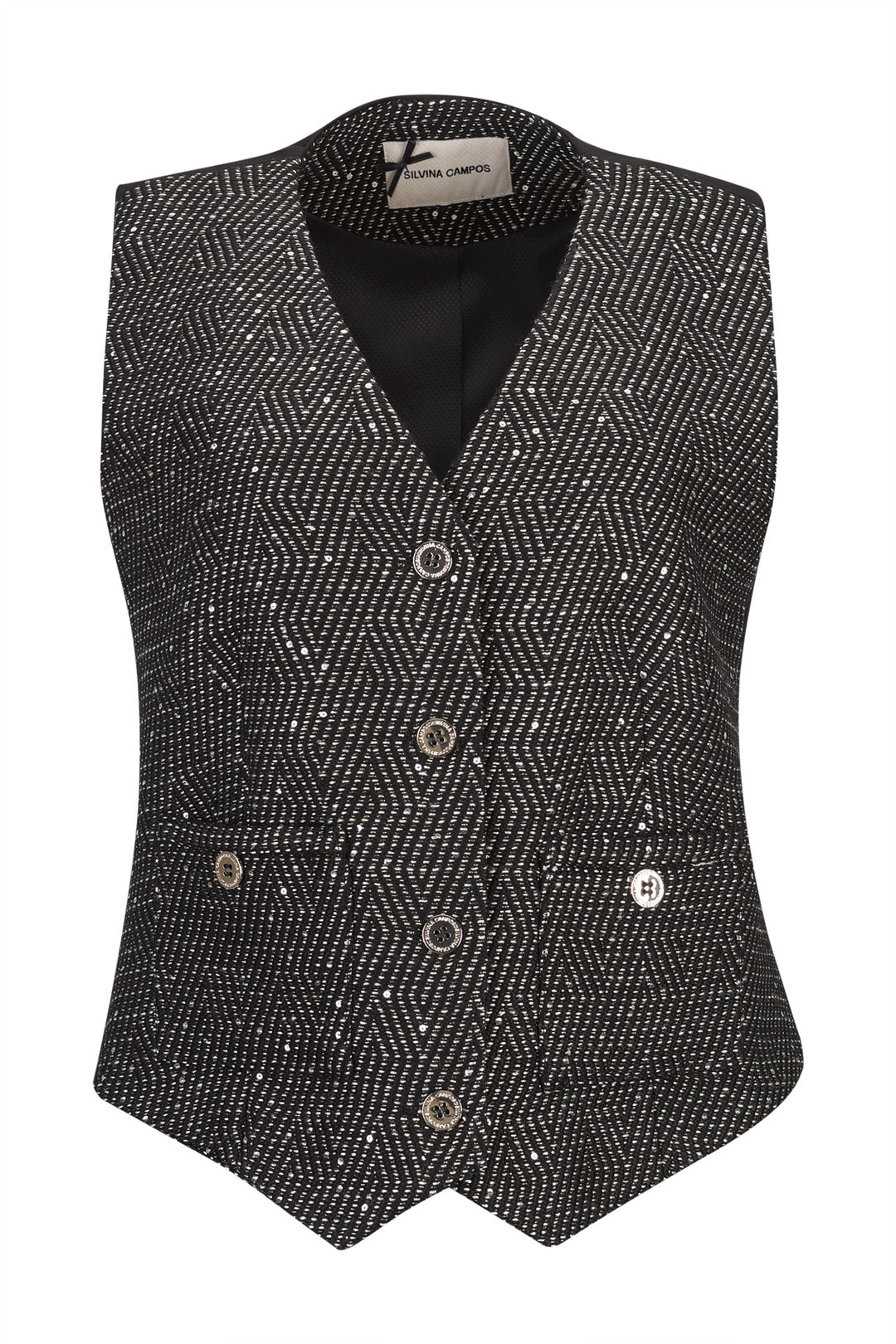COLETE TWEED EM PRETO SILVINA CANPOS