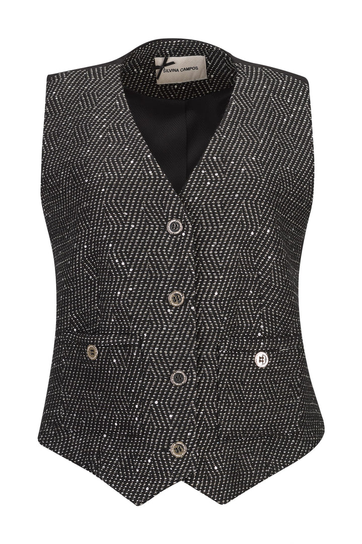 COLETE TWEED EM PRETO SILVINA CANPOS