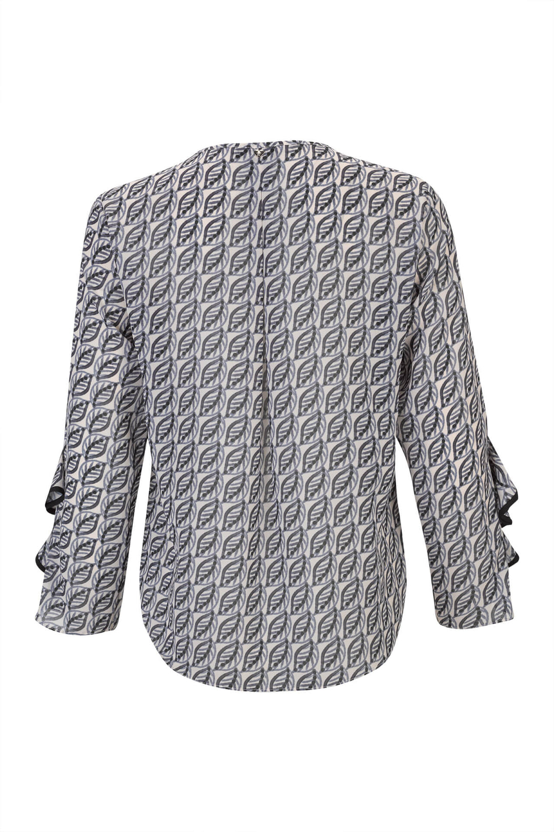 BLUSA ESTAMPADA FOLHAS COM DETALHE DE FOLHO SILVINA CAMPOS