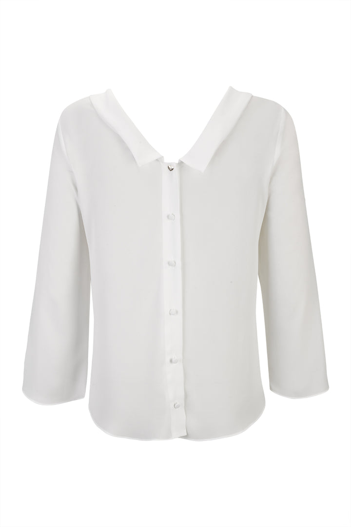 BLUSA BRANCA COM BOTÕES NAS COSTAS SILVINA CAMPOS