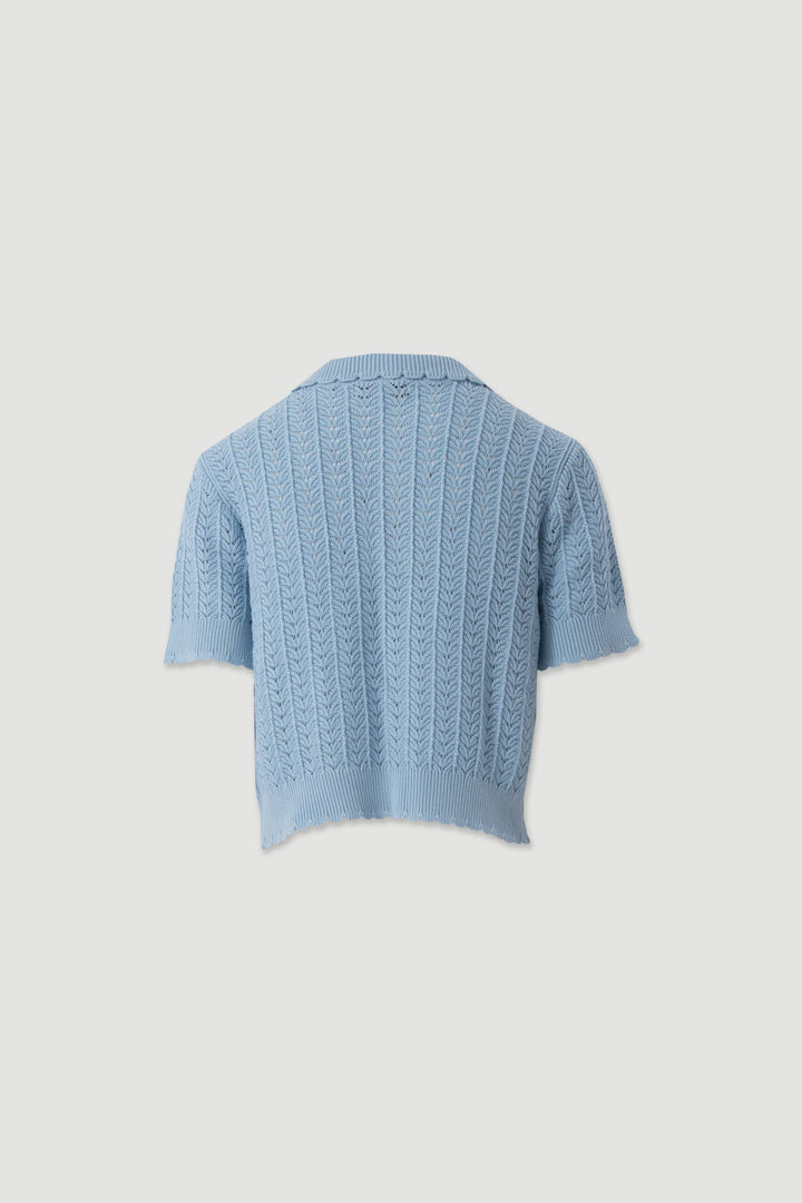 POLO DE MALHA AZUL TEXTURADO FERRACHE