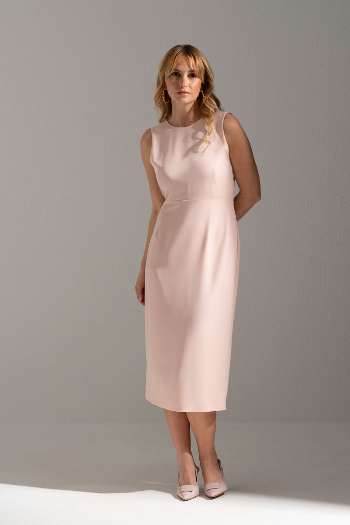 VESTIDO MIDI ROSA COM DECOTE NAS COSTAS FERRACHE