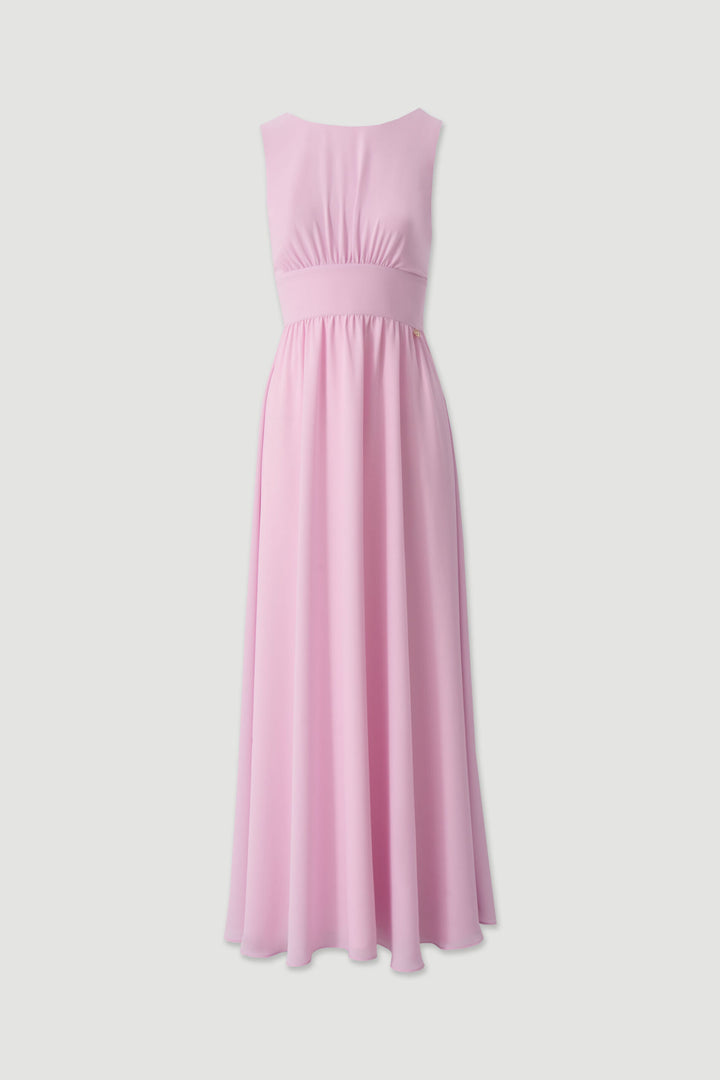 VESTIDO COMPRIDO ROSA COM ECHARPE FERRACHE