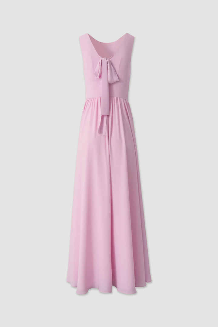 VESTIDO COMPRIDO ROSA COM ECHARPE FERRACHE
