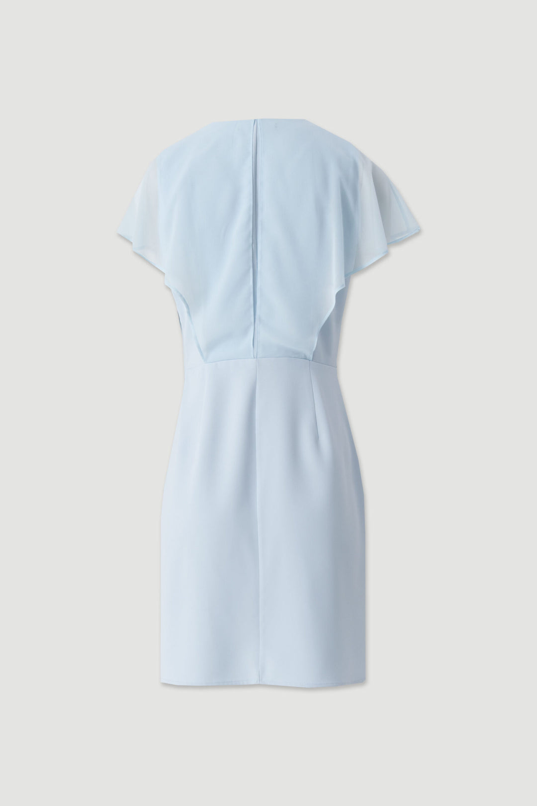 VESTIDO CURTO AZUL COM DRAPEADO CRUZADO FERRACHE