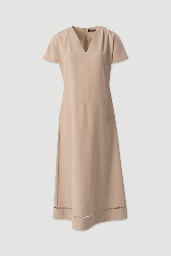 VESTIDO MIDI BEGE MINIMALISTA FERRACHE